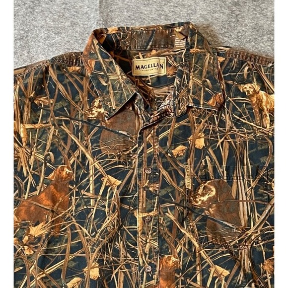 Magellan Sportswear Other - Magellan Camouflage Labrador Dogs Long sleeve button up hunting shirt Size 3XL